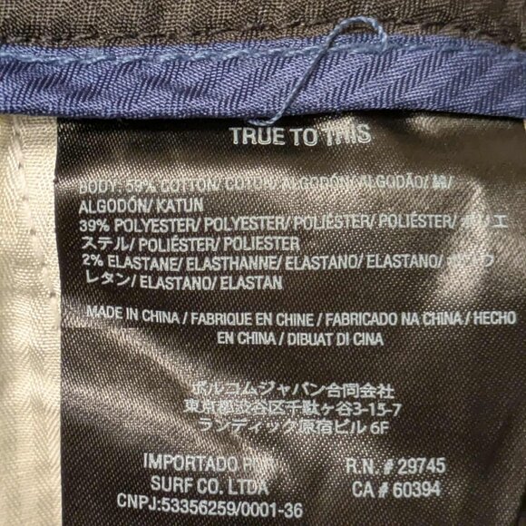 Volcom Shorts Mens 32 Grayish Green Lined Waist Cotton Blend Good Condition - Picture 7 of 14